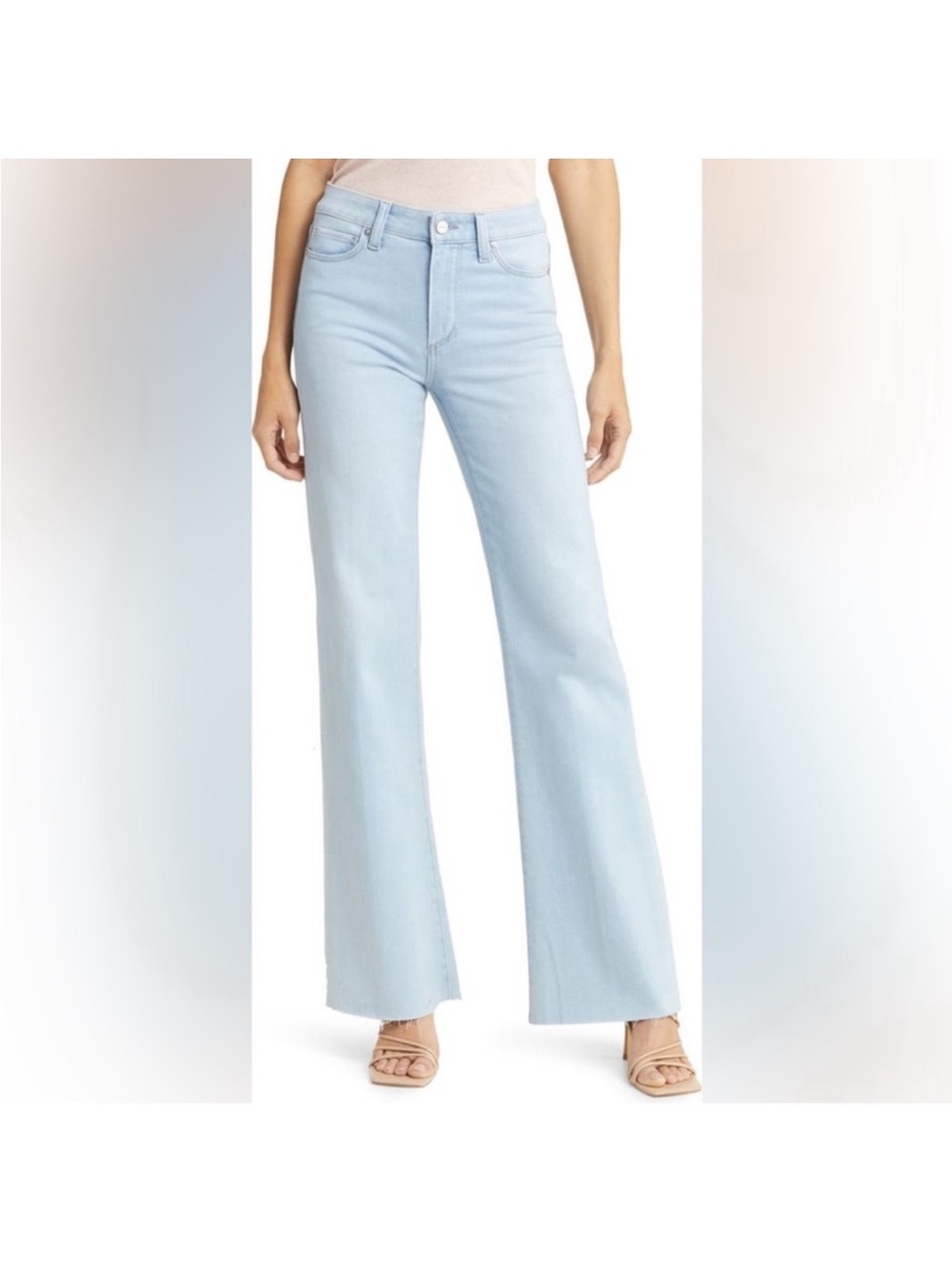PAIGE Leenah Del Mar size 27 Light Wash High-Rise Wide Leg Women’s Jeans